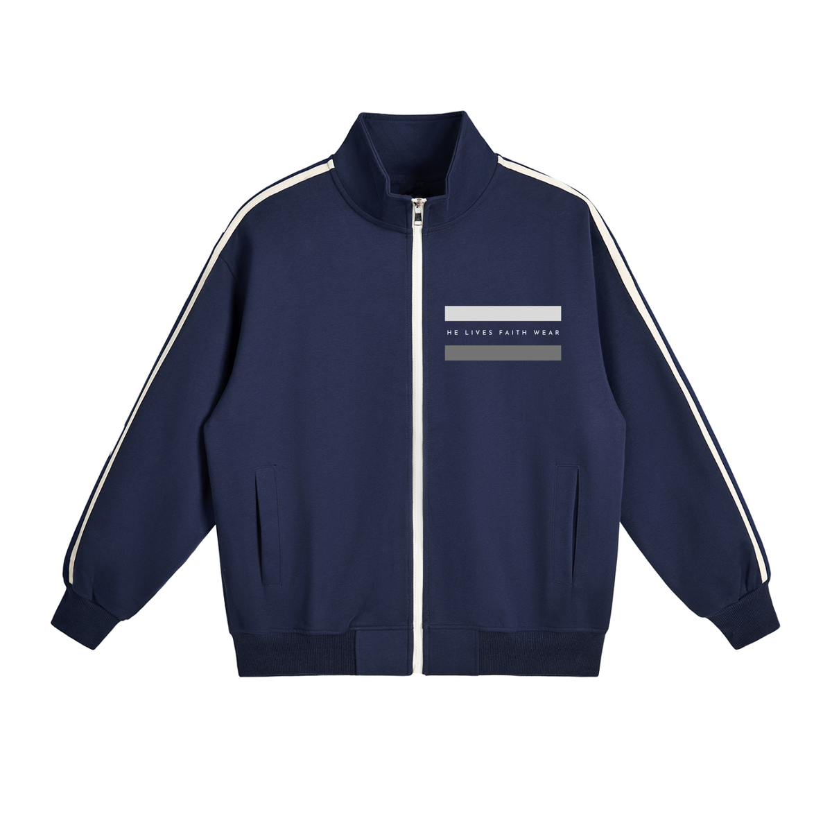 Contrast Side-Stripe Stand Collar  Jacket