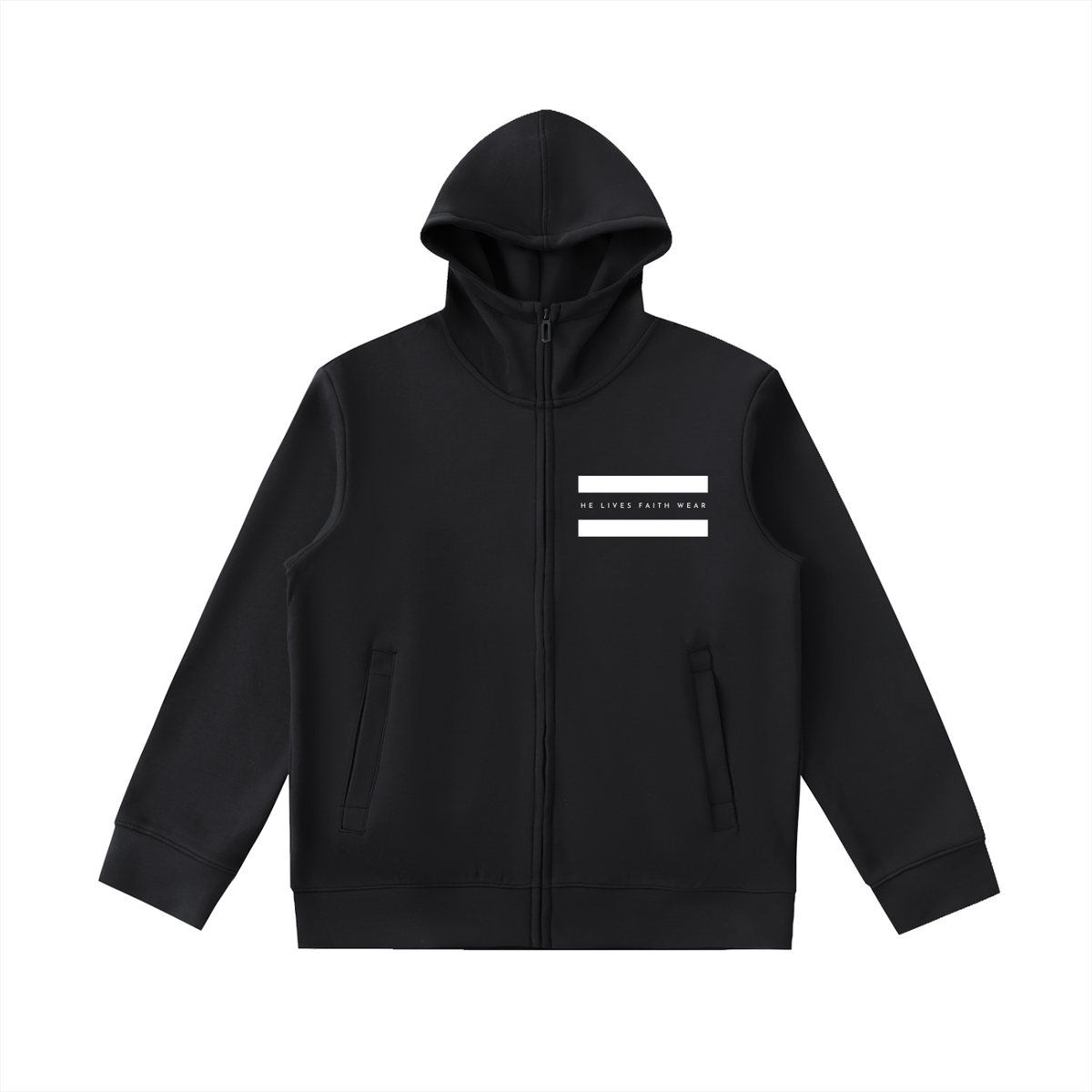 Essential Heavyweight High Neck  Zip-Up Hoodie