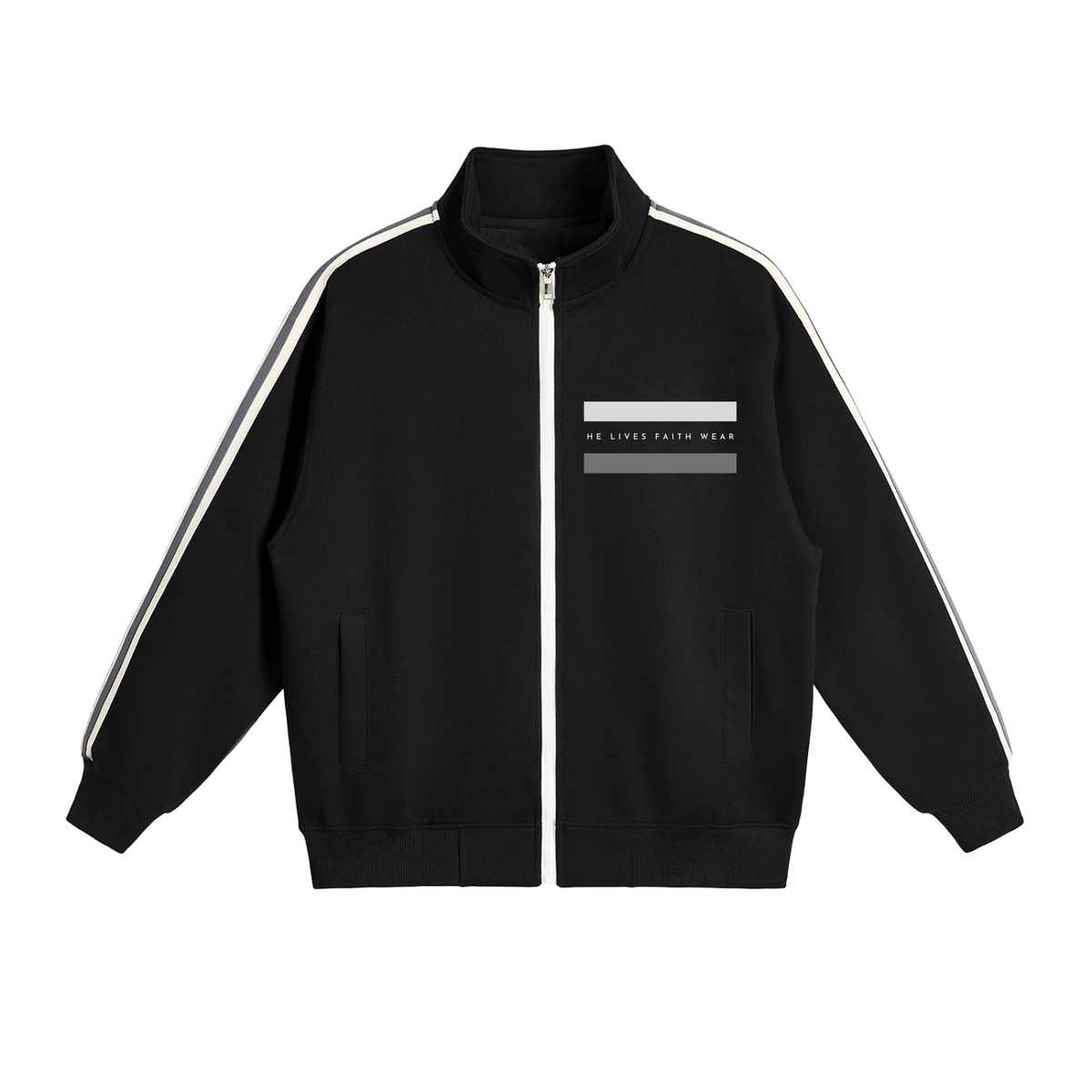 Contrast Side-Stripe Stand Collar  Jacket
